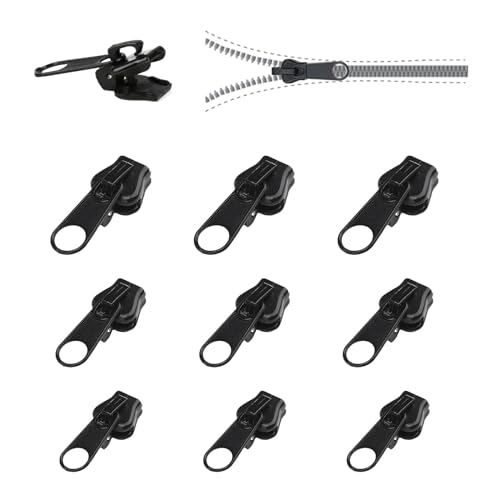 Moguri 12 Stück 3 Größen Reißverschluss-Reparaturset Metall Universal Instant Fix Zipper Repair Kit Ersatz Zip Slider Zähne Reißverschlüsse Ersatzteile Reißverschluss von Moguri