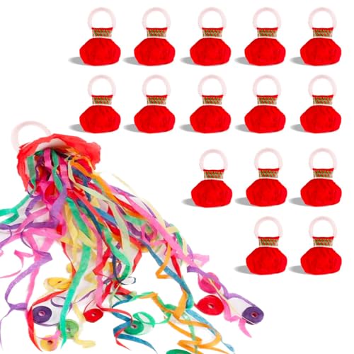 Moguri 15 Stück Luftschlangen Hand Werfen Streamer Luftschlangen Geburtstag Bombe Luftschlangen Geeignet für Geburtstag Party Hochzeit Abschlussfeier Neujahr Handwerfende Bänder von Moguri