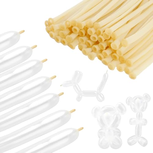 Moguri 30 Stück Transparente Modellierballons, Lange 260 mm Luftballons zum Formen von Tierfiguren und Dekoration, Ideal für Geburtstagsfeiern, Hochzeiten und Feste, Stretchbare Luftballons Moguri 30 Stück Transparente Modellierballons, Lange 260 mm Luftballons zum Formen von Tierfiguren und Dekoration, Ideal für Geburtstagsfeiern, Hochzeiten und Feste, Stretchbare Luftballons von Moguri