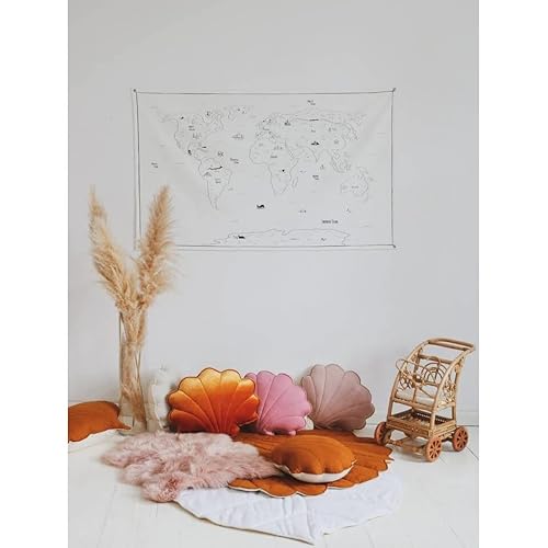 Moi Mili Wanddekoration für Kinder, Cotton World Map, einzigartig von Moi Mili