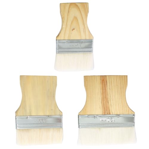 Moicstiy 3-teiliges Flachpinsel-Set, breiter Pinsel, große Farbbrüste für Öl, Acrylfarben (3/4/5 Zoll) von Moicstiy