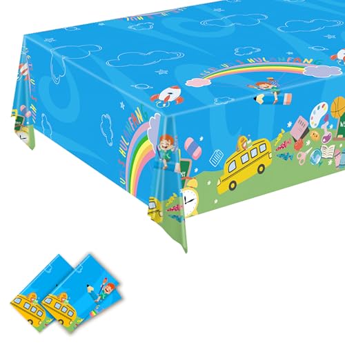 Einschulung Tischdecke, Alles Gute Zum Schulanfang Tischdeko, Schulanfang Partytischdecke Tischtuch für Schulkind, Junge und Mädchen Malkurs, Einschulung Deko Party Dekoration, 130 * 275cm (2 Stück) Einschulung Tischdecke, Alles Gute Zum Schulanfang Tischdeko, Schulanfang Partytischdecke Tischtuch für Schulkind, Junge und Mädchen Malkurs, Einschulung Deko Party Dekoration, 130 * 275cm (2 Stück) von Moitkptt