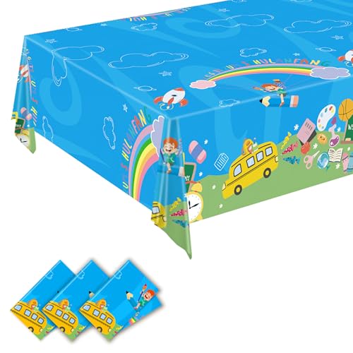 Einschulung Tischdecke, Alles Gute Zum Schulanfang Tischdeko, Schulanfang Partytischdecke Tischtuch für Schulkind, Junge und Mädchen Malkurs, Einschulung Deko Party Dekoration, 130 * 275cm (3 Stück) Einschulung Tischdecke, Alles Gute Zum Schulanfang Tischdeko, Schulanfang Partytischdecke Tischtuch für Schulkind, Junge und Mädchen Malkurs, Einschulung Deko Party Dekoration, 130 * 275cm (3 Stück) von Moitkptt