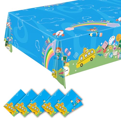 Einschulung Tischdecke, Alles Gute Zum Schulanfang Tischdeko, Schulanfang Partytischdecke Tischtuch für Schulkind, Junge und Mädchen Malkurs, Einschulung Deko Party Dekoration, 130 * 275cm (5 Stück) Einschulung Tischdecke, Alles Gute Zum Schulanfang Tischdeko, Schulanfang Partytischdecke Tischtuch für Schulkind, Junge und Mädchen Malkurs, Einschulung Deko Party Dekoration, 130 * 275cm (5 Stück) von Moitkptt