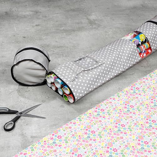 Geschenkpapier-Organizer Geschenkpapierbox Aufbewahrungstasche Mir Griff Grau mit Muster Weihnachten von Mojawo