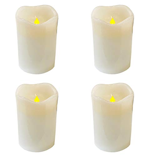 Mojawo 4 Stück LED Wachs Kerzen Set Flammenlos aus Echtwachs LED Leuchten Weiß 12,5cm x 7,5cm mit Timerfunktion und Flackerlicht Mojawo 4 Stück LED Wachs Kerzen Set Flammenlos aus Echtwachs LED Leuchten Weiß 12,5cm x 7,5cm mit Timerfunktion und Flackerlicht von Mojawo