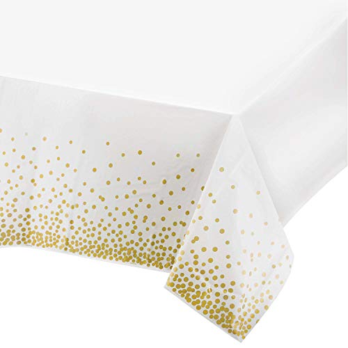 MOKANI 4 Stück Einweg Tischdecke, Tischdecke Bierzeltgarnitur, Kunststoff Wasserabweisend Tischdecke, Rechteckig Tischtuch Geeignet für Party, Geburtstag, Hochzeit, Weihnachten, 137 x 274 cm, Gold MOKANI 4 Stück Einweg Tischdecke, Tischdecke Bierzeltgarnitur, Kunststoff Wasserabweisend Tischdecke, Rechteckig Tischtuch Geeignet für Party, Geburtstag, Hochzeit, Weihnachten, 137 x 274 cm, Gold von MOKANI
