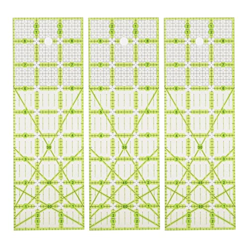 3-teiliges Quilt-Lineal, 9 Zoll, Große Rechteckige Zollskala Mit Grünen Hilfslinien 3-teiliges Quilt-Lineal, 9 Zoll, Große Rechteckige Zollskala Mit Grünen Hilfslinien von Mokernali
