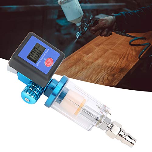 Mini Luftdruckregler, 1/4 Zoll Spritzpistole Luftdruckregler, 0–140 PSI, Digitaler Lufteinlassdruckregler + Inline Wasser Ölabscheider Filter, MF08, MF01-Anschluss, für Spritzpistolenwerkzeug Mini Luftdruckregler, 1/4 Zoll Spritzpistole Luftdruckregler, 0–140 PSI, Digitaler Lufteinlassdruckregler + Inline Wasser Ölabscheider Filter, MF08, MF01-Anschluss, für Spritzpistolenwerkzeug von Mokernali
