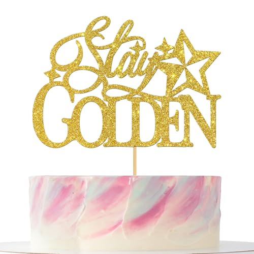 Stay Golden Cake Topper, The Best Age Geburtstagsdekoration, Happy Golden Birthday Party Celebrations Gold Glitter Stay Golden Cake Topper, The Best Age Geburtstagsdekoration, Happy Golden Birthday Party Celebrations Gold Glitter von Mokonate