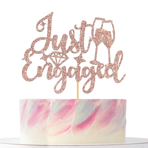 Tortenaufsatz "Just Engaged", Brautparty, "Just Married" / "Engaged", Ringschild für Glückwünsche, Dekorationen, Verlobte Antragsparty-Dekorationen von Mokonate
