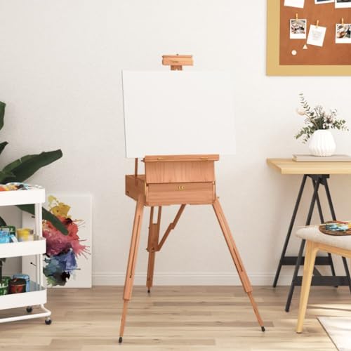 Mokuyary Staffelei aus Holz, Höhe und Neigung verstellbar, ideal für Ausstellungen für Erwachsene, leicht und einfach zu falten, Staffelei aus massivem Buchenholz, 81 x 121 x 173 cm von Mokuyary