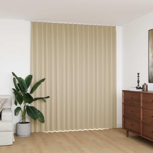 Mokuyary Verdunkelungsvorhang mit Haken Beige 290 x 245 cm Verdunklungsvorhänge Gardinen Thermogardine gegen Kälte Gardine mit Ösen für Schlafzimmer, Wohnzimmer, Kinderzimmer von Mokuyary