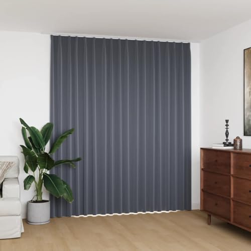 Mokuyary Verdunkelungsvorhang mit Haken Grau 290 x 245 cm Verdunklungsvorhänge Gardinen Thermogardine gegen Kälte Gardine mit Ösen für Schlafzimmer, Wohnzimmer, Kinderzimmer von Mokuyary