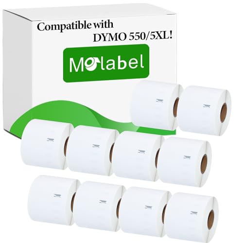 Moabel Große Versandetiketten 10 Rollen kompatibel mit Dymo S0722430 99014-101mm x 54mm Dymo LabelWriter Drucker 550. 220 Etiketten pro Rolle Moabel Große Versandetiketten 10 Rollen kompatibel mit Dymo S0722430 99014-101mm x 54mm Dymo LabelWriter Drucker 550. 220 Etiketten pro Rolle von Molabel