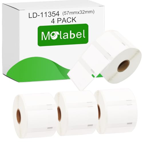 Molabel 11354 4pack 57 x 32 mm Compatible for Compatible with DYMO S0722540 Compatible with Dymo LabelWriter 300, 310, 315, 320, 330 series, 400 series, 450 von Molabel
