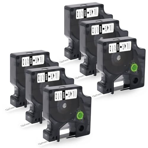 Molabel Kompatibel mit Dymo D1 Etikettenband 45010 A45010 12mm x 7m Schwarz auf Transparent, geeignet für Dymo LabelManager LM160 LM210D LM260P LM280 LM360D LM420P, 6er-Pack Molabel Kompatibel mit Dymo D1 Etikettenband 45010 A45010 12mm x 7m Schwarz auf Transparent, geeignet für Dymo LabelManager LM160 LM210D LM260P LM280 LM360D LM420P, 6er-Pack von Molabel