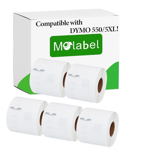 Molabel Address Etiketten, kompatibel für Dymo S0722430 99014（101mm x 54mm）- Kompatibel mit Dymo LabelWriter 550 Druckern -5 Rollen,x 220 Etiketten, insgesamt 1100 von Molabel