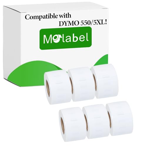Molabel Kompatible Etiketten für Dymo S0722370 99010 28 x 89mm Kompatibel mit Dymo LabelWriter 550 Druckern - 6 Rollen, 130 Etiketten pro Rolle von Molabel