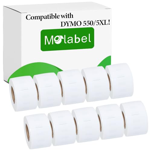 Molabel Kompatible Etiketten für Dymo S0722370 99010 28 x 89mm- Kompatibel mit Dymo LabelWriter 550 Druckern - 10 Rollen, 130 Etiketten pro Rolle von Molabel