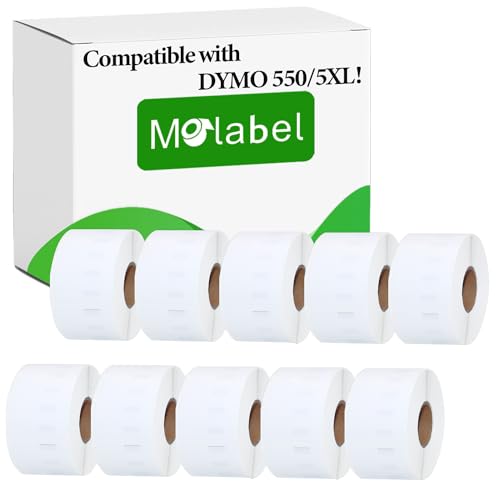 Molabel Kompatible Etiketten für Dymo S0722400 99012 36 x 89mm- Kompatibel mit Dymo LabelWriter 550 Druckern - 10 Rollen, 260 Etiketten pro Rolle von Molabel