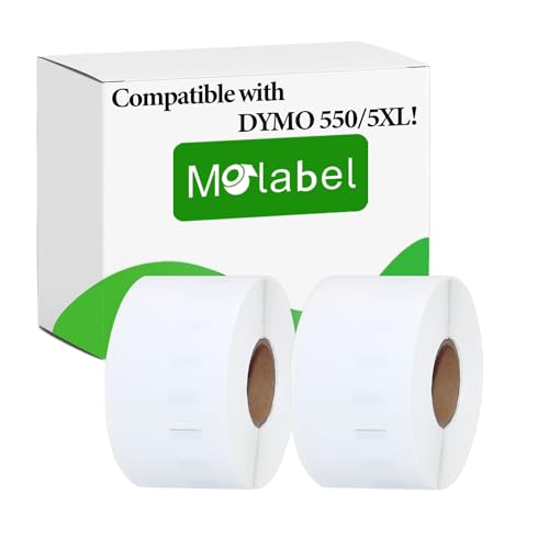 Molabel Address Etiketten, kompatibel für Dymo S0722400 99012 (36 mm x 89mm) - Kompatibel mit Dymo LabelWriter 550 Druckern - 2 Rollen x 260 Etiketten, insgesamt 520 von Molabel