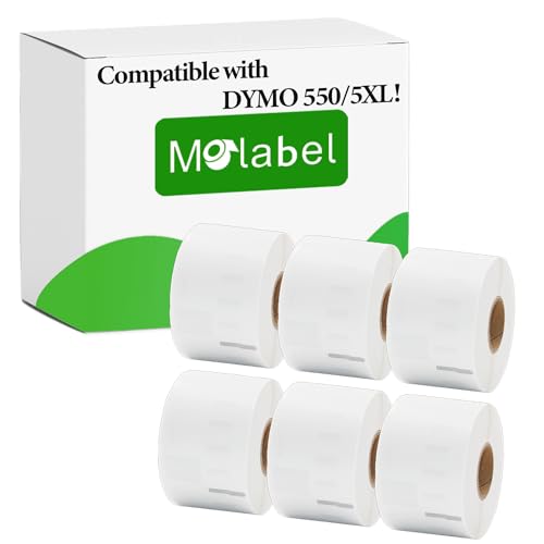 Molabel Address Etiketten, kompatibel für Dymo S0722400 99012 (36 mm x 89mm) - Kompatibel mit Dymo LabelWriter 550 Druckern - 6Rollen x 260 Etiketten, insgesamt1320 von Molabel