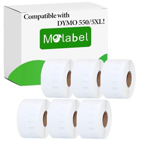 Molabel Address Etiketten, kompatibel für Dymo S0722400 99012 (36 mm x 89mm) - Kompatibel mit Dymo LabelWriter 550 Druckern - 6Rollen x 260 Etiketten, insgesamt1320 von Molabel