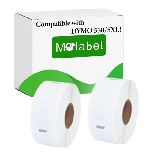 Molabel Address Etiketten, kompatibel für Dymo S0722520 11352 （25mm x 54mm）- Kompatibel mit Dymo LabelWriter 550 Druckern - 2Rollen,x 500 Etiketten, insgesamt 1000 von Molabel