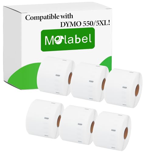 Molabel Kompatible Etiketten für Dymo S0722540 11354 57 x 32mm- Kompatibel mit Dymo LabelWriter 550 Druckern - 6 Rollen, 1000 Etiketten pro Rolle von Molabel