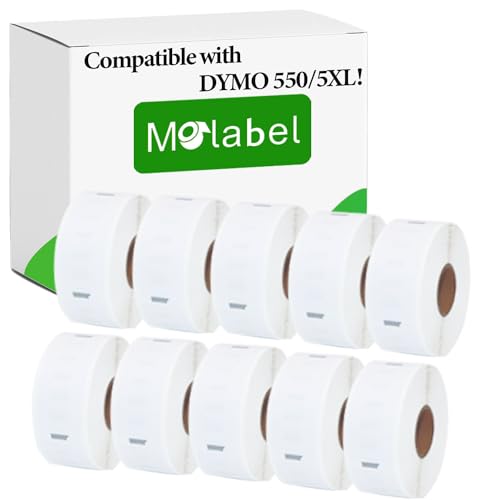 Molabel Rücksendeadressetiketten - 10 Rollen für Dymo S0722520 11352-25mm x 54mm Kompatibel mit Dymo LabelWriter 550 Druckern - 500 Etiketten pro Rolle Molabel Rücksendeadressetiketten - 10 Rollen für Dymo S0722520 11352-25mm x 54mm Kompatibel mit Dymo LabelWriter 550 Druckern - 500 Etiketten pro Rolle von Molabel