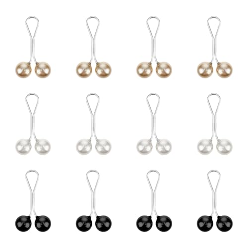 Molain 12 Stück Hijab Nadeln, Perlen-Sicherheitsnadeln für Damen Hijab Pins hijab kopftuch Schalnadeln Brosche Clip Hijab Pins Clips für Muslim Schmuckzubehör 3 Farben von Molain