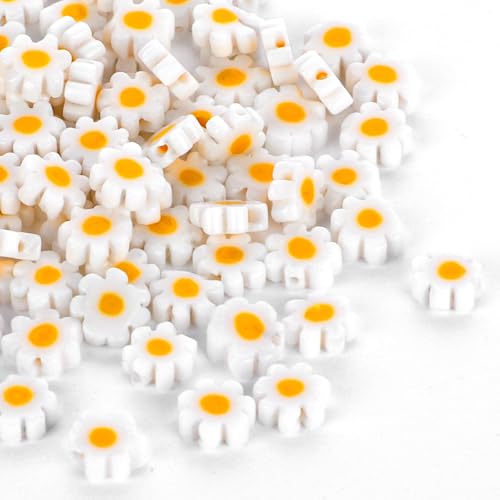 Molain 120pcs Handgemachte Glasperlen Weiße Gänseblümchen Blume Perlen Kleine Perlen Für Schmuck Machen Flache Blume Kristall Lose Abstandshalter Perlen 8mm Für Armbänder Halskette Ohrringe Machen Molain 120pcs Handgemachte Glasperlen Weiße Gänseblümchen Blume Perlen Kleine Perlen Für Schmuck Machen Flache Blume Kristall Lose Abstandshalter Perlen 8mm Für Armbänder Halskette Ohrringe Machen von Molain