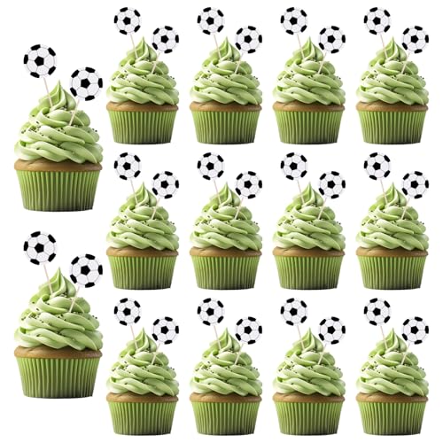 Molain 48 Stück Fussball Cupcake Topper, Fußball Sport Kuchen Dekoration, Fußball Kuchen Toppers Fußball Cupcake Deko für Kinder Geburtstag Party Babyparty Kuchendekoration Fußball-Mottoparty Molain 48 Stück Fussball Cupcake Topper, Fußball Sport Kuchen Dekoration, Fußball Kuchen Toppers Fußball Cupcake Deko für Kinder Geburtstag Party Babyparty Kuchendekoration Fußball-Mottoparty von Molain