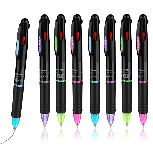 Molain 8Pcs Multicolor Kugelschreiber, 4-in-1 farbige Stifte einziehbare Kugelschreiber 1mm Fine Point Stifte für Büro Studenten Schule Zubehör Geschenk von Molain