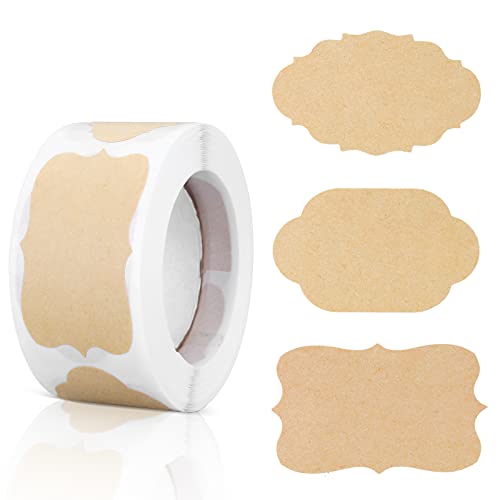 Molain Kraftpapier-Aufkleber, 250 Stück Geschenkanhänger, Aufkleber, Geschenkaufkleber, Etiketten, Geschenkanhänger für Urlaubsflaschen und Lebensmittelgläser, Weihnachtsaufkleber(A) von Molain