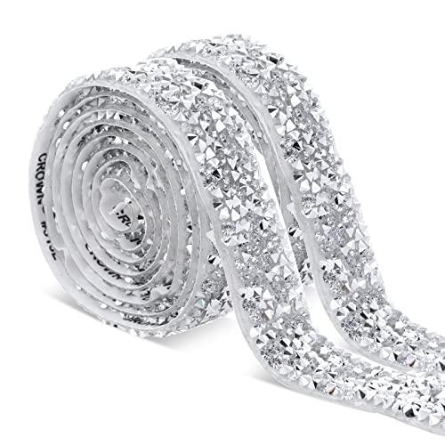 Molain Kristall-Strassband, 2 Meter Diamantband, selbstklebend, glitzernde Bänder, Kristall-Diamant-Aufkleber für Hochzeit, Geburtstag, Dekorationen, Kunsthandwerk, 15 mm + 20 mm, 2 Größen von Molain