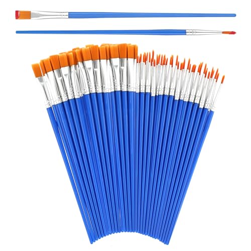 Molain Künstlerpinsel Set,Runde Flache Kleine Pinselset Nylon Pinsel Pinselset Acrylfarben Kleine Pinsel Set für Acryl Wasserfarben- und Ölmalereien, Künstler, Malliebhaber 2 Größen(30 Stück) von Molain