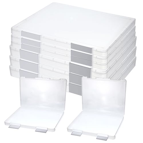 Molain Transparente A4-Aktenbox – tragbare Projekttasche, Kunststoff-Aufbewahrungsbox für 21,6 x 27,9 cm Briefpapier, 6 Stück, transparenter Dokumenten-Organizer mit Schnalle für Büro, Schule und von Molain