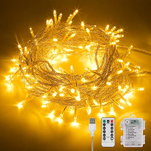 Molbory 12M 120 LED USB Lichterkette mit Timer und Fernbedienung 8 Modi Dimmbar Batterie betrieben Lichterkette Außen Innen für Zimmer Weihnachten Weihnachtsbaum - Warmweiß Molbory 12M 120 LED USB Lichterkette mit Timer und Fernbedienung 8 Modi Dimmbar Batterie betrieben Lichterkette Außen Innen für Zimmer Weihnachten Weihnachtsbaum - Warmweiß von Molbory