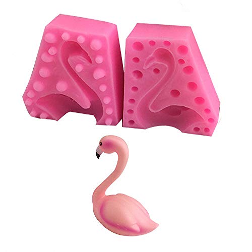 MoldFun 3D-Flamingo-Silikonform für Fondant, Flamingo, Seife, Kerze, Wachs, Schmelzen, Flamingo, Schokolade, Süßigkeiten, Form für Kuchendekoration von MoldFun