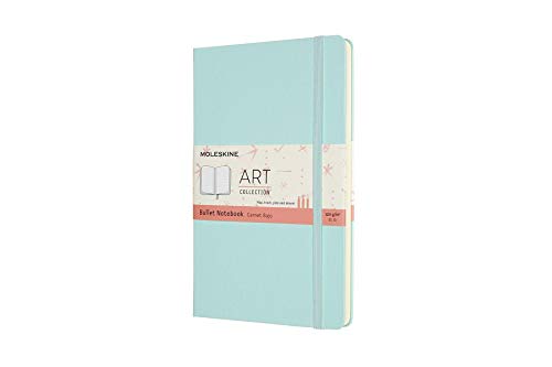 Moleskine, Bullet Notebook Art Collection, Skizzenblock, Zeichenblock, Leere oder Linierte Seiten, Hartcover, Großformat 13x21 cm, Farbe Aquamarin von Moleskine