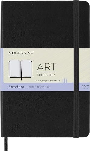 Moleskine Medium Size 11.5 x 18 cm Art Sketchbook, Sketchbook for Drawings, Paper Suitable for Pencils, Pastels, Fountain Pens and Markers, Hard Cover, Colour Black, 88 Pages von Moleskine