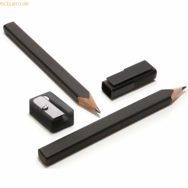 Moleskine Bleistift-Set schwarz VE=2 Stifte, 1 Kappe, 1 Anspitzer von Moleskine