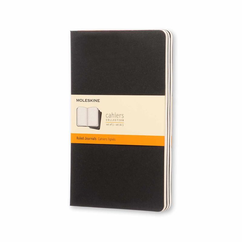 Cahier Notizbücher liniert Soft Cover schwarz 3 Stück von Moleskine