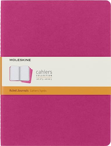 Moleskine Cahier Notizheft, Extra Large 19 x 25 cm, 120 Seiten, Kinetisches Pink, 3er pack von Moleskine