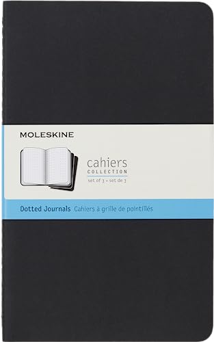 Moleskine Cahier Notizhefte (Punktraster, Large/A5, Kartoneinband) 3er Set schwarz von Moleskine