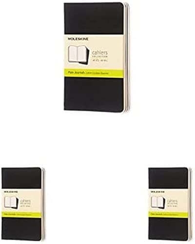Moleskine Cahier Notizhefte (blanko, Pocket, Kartoneinband) 3-er-Set schwarz, 3er Pack von Moleskine