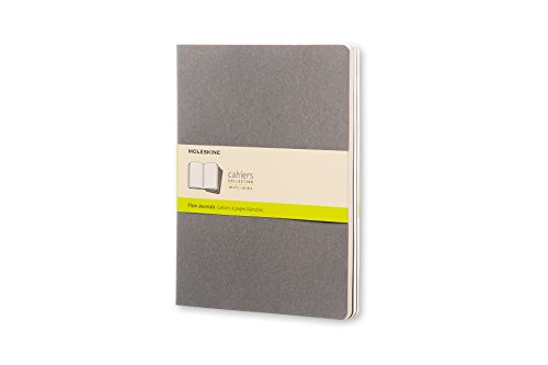 Moleskine Cahier Notizhefte (blanko, X-Large, Kartoneinband) 3-er-Set kieselsteingrau von Moleskine