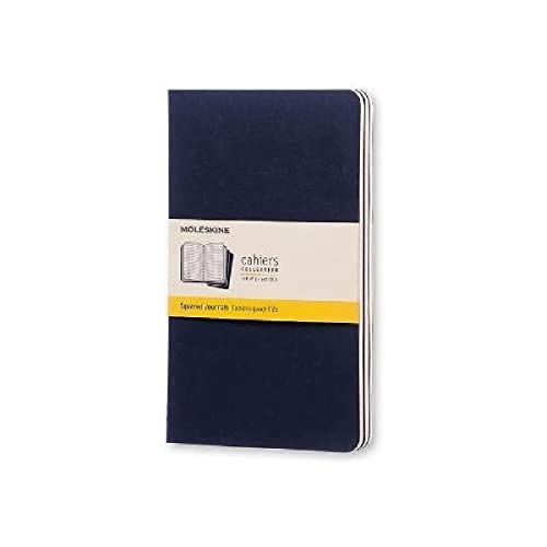 Moleskine Cahier Notizhefte (kariert, Large, Kartoneinband) 3-er-Set indigoblau von Moleskine